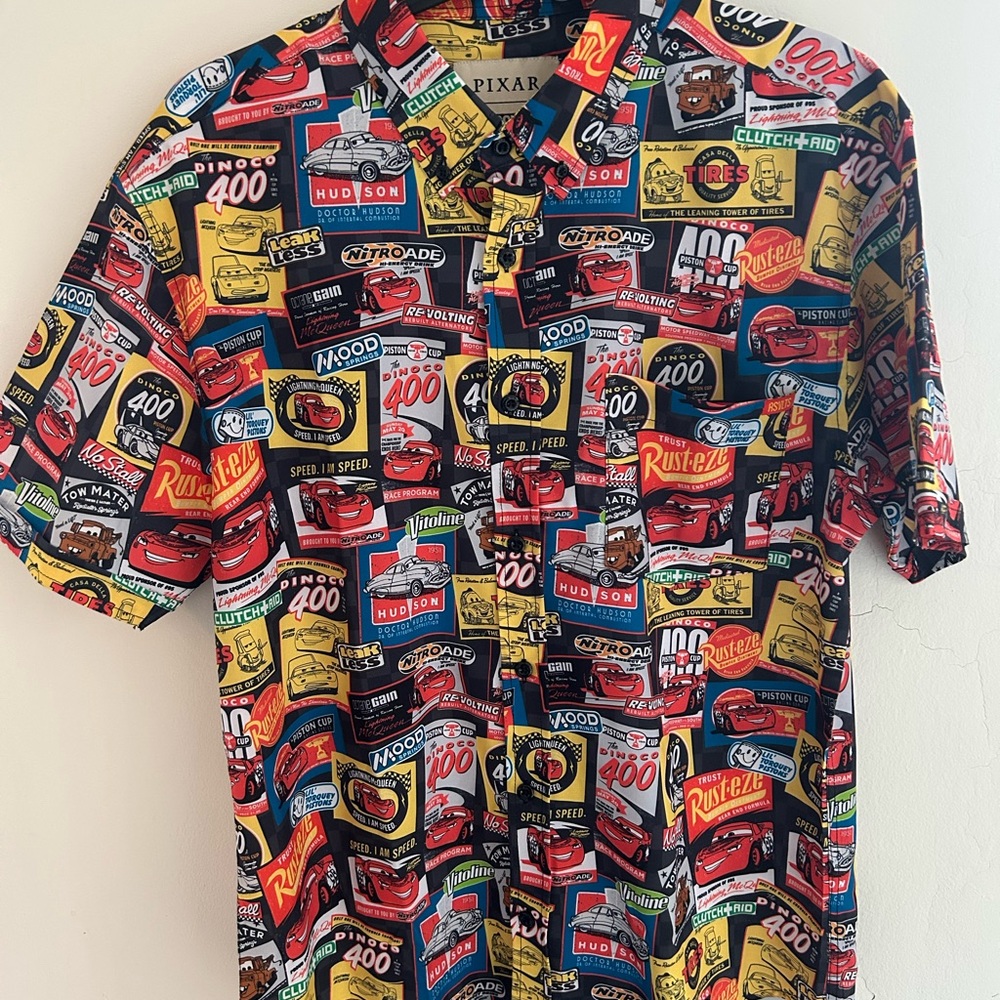 RSVLTS Pixar Cars Graphic Button Down Shirt